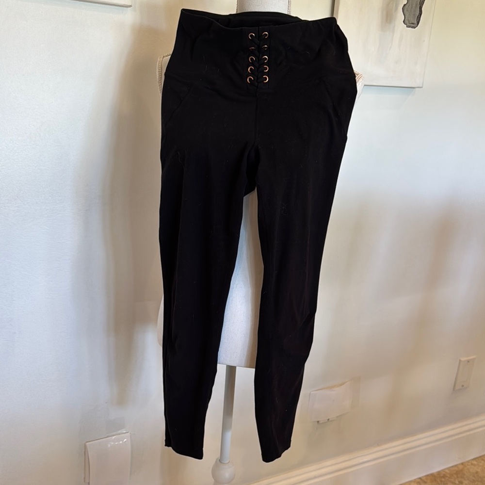 Black Leggings w unique top portion. Very flattering